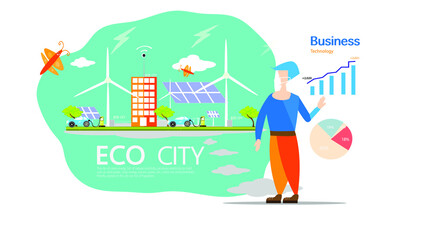 Wall Mural - City of energy driving business