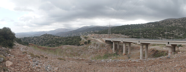 Wall Mural - Hike from Malia town to Mochos Village in the mountains of Crete Island in Greece.