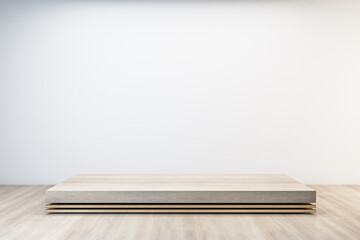 Aufkleber - Wooden pedestal in gallery room.