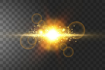 Wall Mural - shining golden stars isolated on black background. vector illustration.