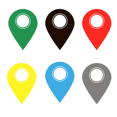 Poster - Map pointers. Set of mark location