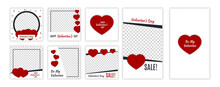 Valentine's Day Editable Template For Social Networks Stories And Posts. Instagram Design Backgrounds