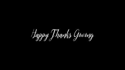 Sticker - Happy Thanks Giving Animated Appearance Ripple Effect White Color Italic Text 