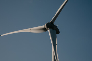 wind turbine in the blue sky