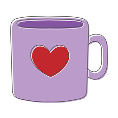 Poster - mug hand drawn design vector illustration