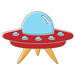 Poster - UFO hand drawn design vector illustration