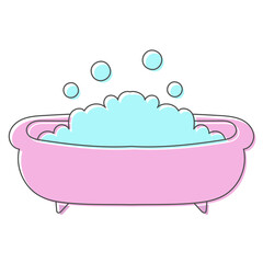 Poster - bathtub hand drawn design vector illustration