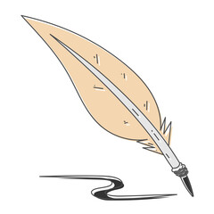 Poster - quill hand drawn design vector illustration