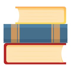 Poster - Home books stack icon. Cartoon of home books stack vector icon for web design isolated on white background