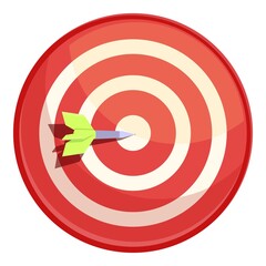 Poster - Darts target icon. Cartoon of darts target vector icon for web design isolated on white background