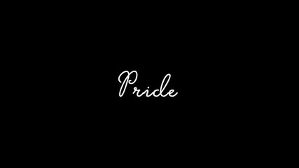 Sticker - Pride Animated Appearance Ripple Effect White Color Cursive Text on Black Background