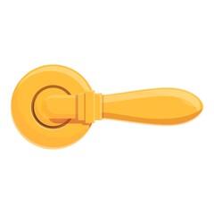 Poster - Gold door handle icon. Cartoon of gold door handle vector icon for web design isolated on white background