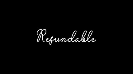 Sticker - Refundable Animated Appearance Ripple Effect White Color Cursive Text on Black Background