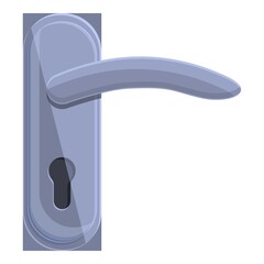 Poster - Metal door handle icon. Cartoon of metal door handle vector icon for web design isolated on white background
