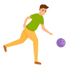 Poster - Education playing bowling icon. Cartoon of education playing bowling vector icon for web design isolated on white background