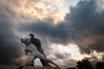 Against the clouds