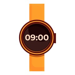 Poster - Kids round smartwatch icon. Cartoon of kids round smartwatch vector icon for web design isolated on white background