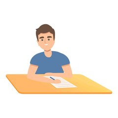 Poster - Writing school test icon. Cartoon of writing school test vector icon for web design isolated on white background