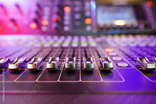 Obraz Dibond audio mixing console