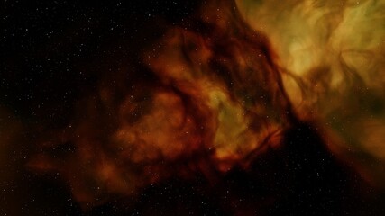 nebula gas cloud in deep outer space, science fiction illustrarion, colorful space background with stars 3d render