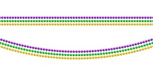 Vector Realistic Isolated Beads For Mardi Gras Flyer For Template Decoration And Covering On The White Background. Concept Of Happy Mardi Gras.