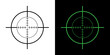 Gun Sight Crosshairs Bullseye Isolated Vector Illustration in Black and Green