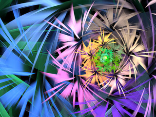 Wall Mural - abstract fractal spiral background, computer-generated illustration.