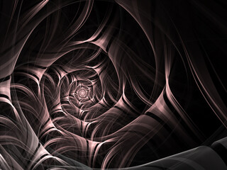 Wall Mural - abstract fractal spiral background, computer-generated illustration.