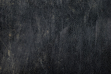 Wall Mural - black natural leather with visible details. background