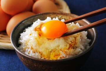 Sticker - 卵かけご飯　Raw egg over Rice