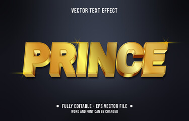 Wall Mural - editable text effect - prince golden modern style