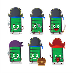 Sticker - Cartoon character of fully charge battery with various pirates emoticons