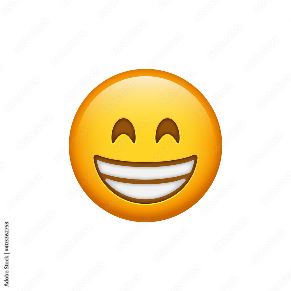 Vetor Beaming Grinning emoji Face with Smiling Eyes, Smiling Face