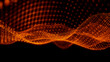 © RocknRoller Studios - Sound Wave Vizualisation concept. Music audio frequencies represented as High Tech Futuristic Particle Waves. Abstract background. 3D render
