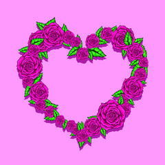 artwork illustration and t-shirt design  love rose border 