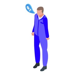 Poster - Businessman discussion icon. Isometric of businessman discussion vector icon for web design isolated on white background