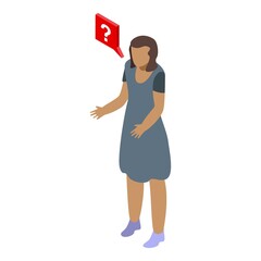 Poster - question discussion icon. isometric of question discussion vector icon for web design isolated on wh
