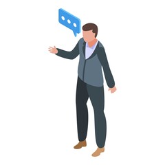 Poster - Director discussion icon. Isometric of director discussion vector icon for web design isolated on white background