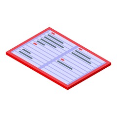 Poster - Online book icon. Isometric of online book vector icon for web design isolated on white background