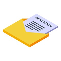 Poster - Mail invitation job icon. Isometric of mail invitation job vector icon for web design isolated on white background