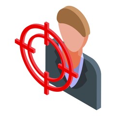 Poster - Online job search target icon. Isometric of online job search target vector icon for web design isolated on white background