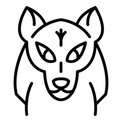 Canvas Print - Mascot wolf icon. Outline mascot wolf vector icon for web design isolated on white background