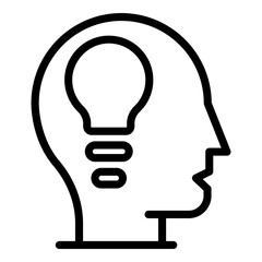 Poster - Expertise thinking icon. Outline expertise thinking vector icon for web design isolated on white background