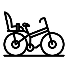 Poster - Children bike icon. Outline children bike vector icon for web design isolated on white background