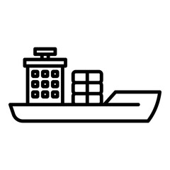 Wall Mural - Heavy vessel icon. Outline heavy vessel vector icon for web design isolated on white background