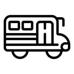 Poster - School bus icon. Outline school bus vector icon for web design isolated on white background