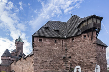 Wall Mural - Haut-Koenigsbourg Castle - medieval castle built in XII century, located in Vosges mountains just west of Selestat. Commune of Orschwiller, Bas-Rhin departement of Alsace, France.