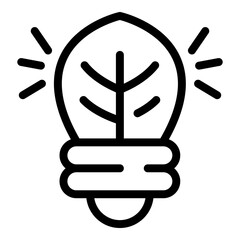Poster - Bulb leaf icon. Outline bulb leaf vector icon for web design isolated on white background