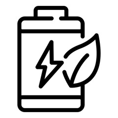Poster - Eco battery icon. Outline eco battery vector icon for web design isolated on white background