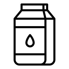 Sticker - Eco milk box icon. Outline eco milk box vector icon for web design isolated on white background